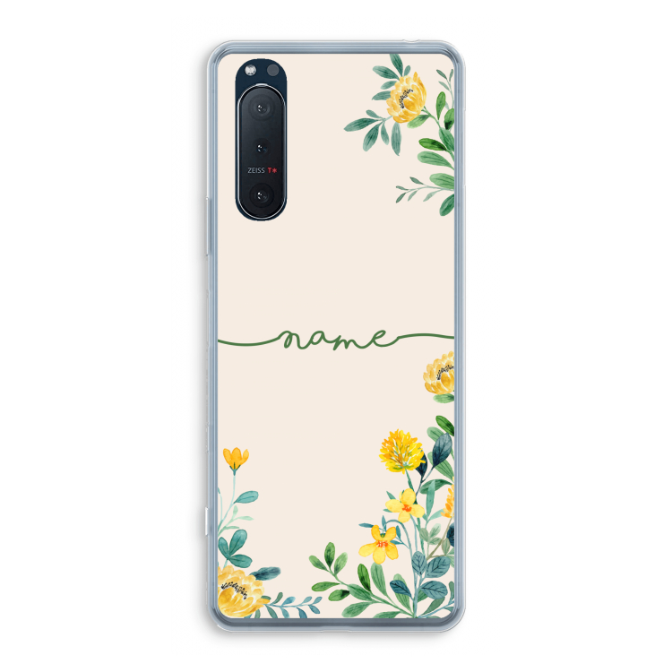 Gele bloemen: Sony Xperia 5 II Transparant Hoesje