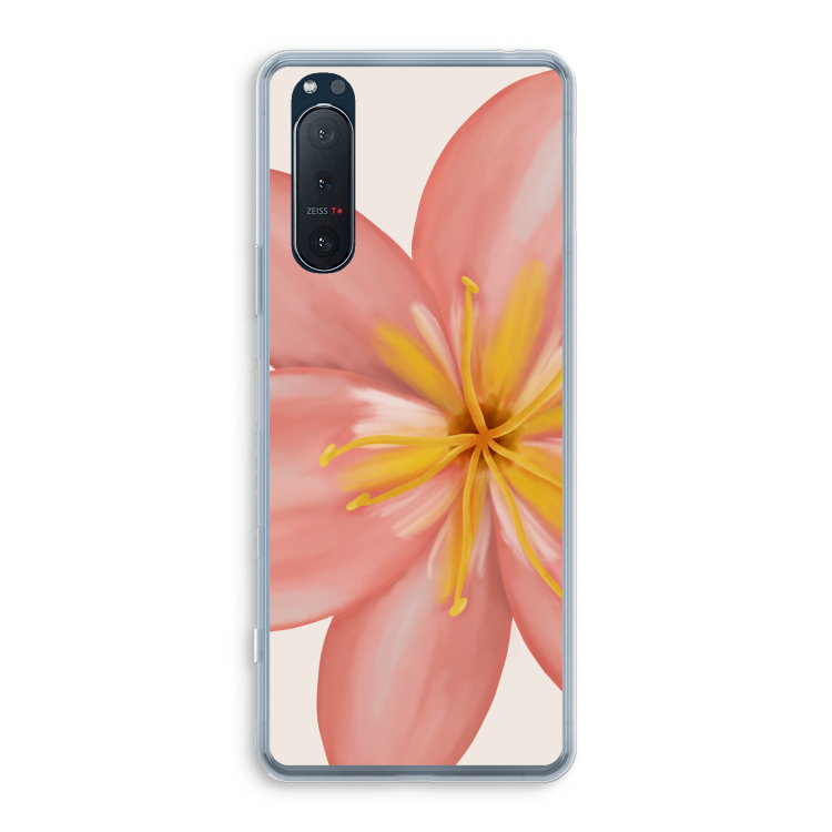 Pink Ellila Flower: Sony Xperia 5 II Transparant Hoesje