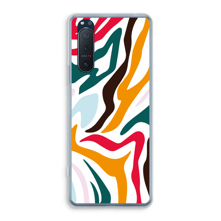 Colored Zebra: Sony Xperia 5 II Transparant Hoesje