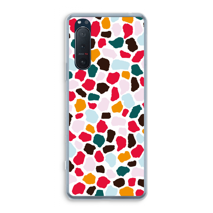Colored Giraffe: Sony Xperia 5 II Transparant Hoesje