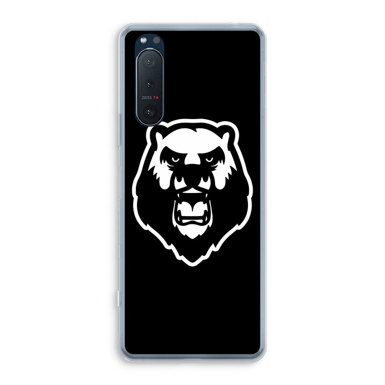 Angry Bear (black): Sony Xperia 5 II Transparant Hoesje