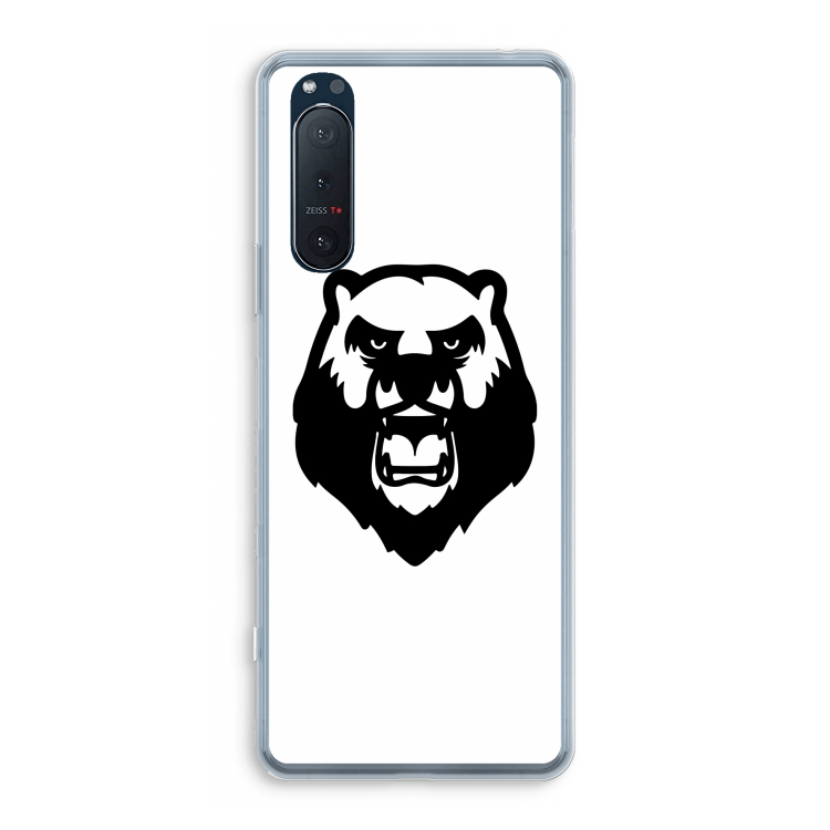 Angry Bear (white): Sony Xperia 5 II Transparant Hoesje