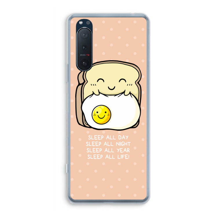 Sleep All Day: Sony Xperia 5 II Transparant Hoesje