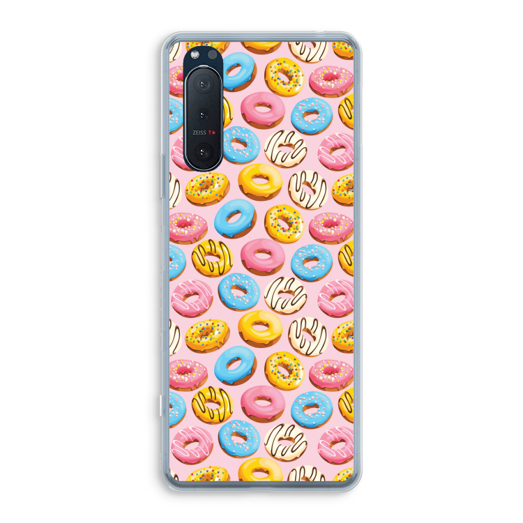 Pink donuts: Sony Xperia 5 II Transparant Hoesje