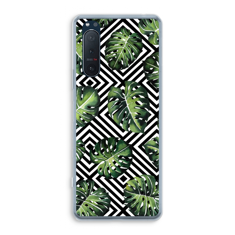 Geometrische jungle: Sony Xperia 5 II Transparant Hoesje
