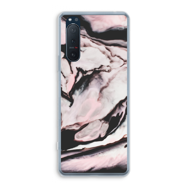 Roze stroom: Sony Xperia 5 II Transparant Hoesje