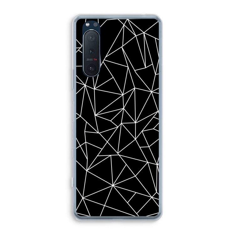 Geometrische lijnen wit: Sony Xperia 5 II Transparant Hoesje