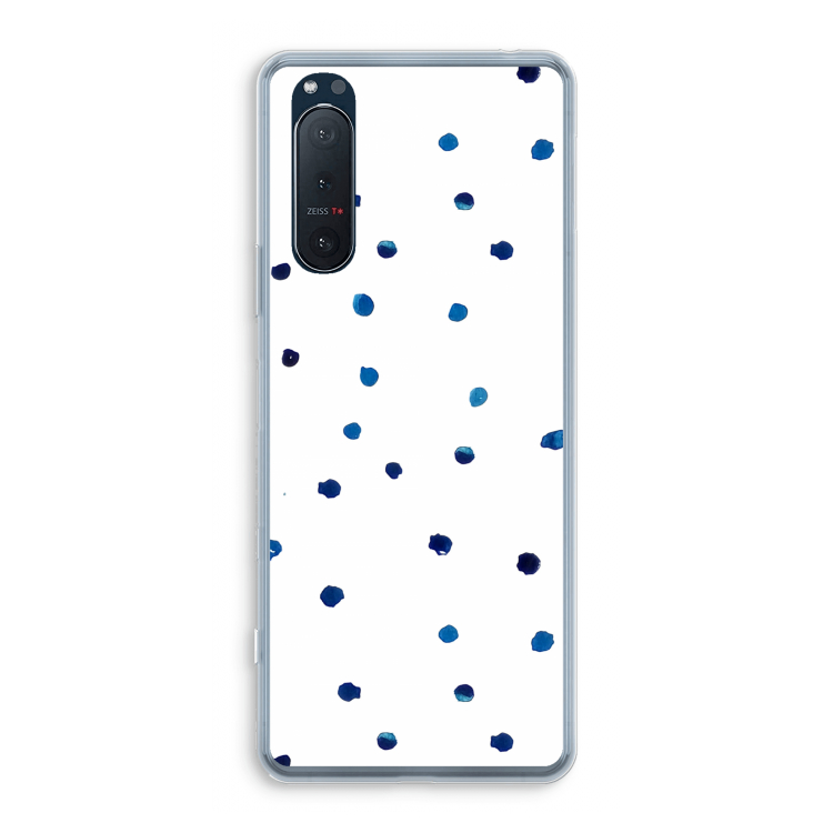 Blauwe stippen: Sony Xperia 5 II Transparant Hoesje