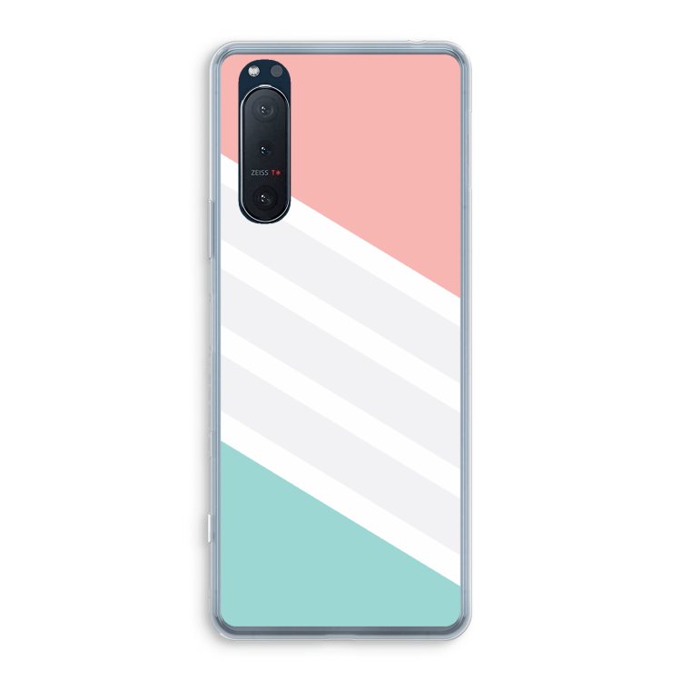 Strepen pastel: Sony Xperia 5 II Transparant Hoesje