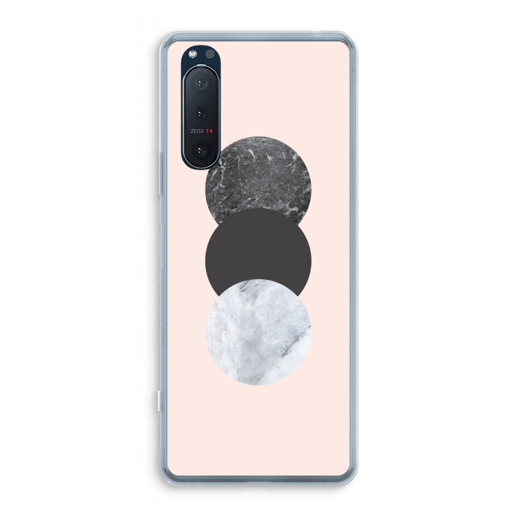 Marmeren cirkels: Sony Xperia 5 II Transparant Hoesje