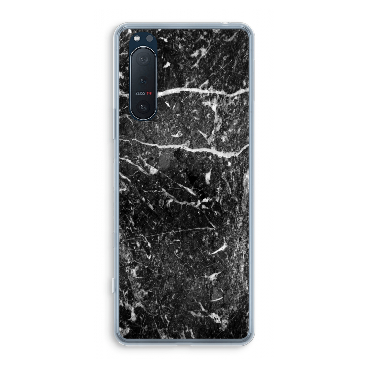 Zwart marmer: Sony Xperia 5 II Transparant Hoesje