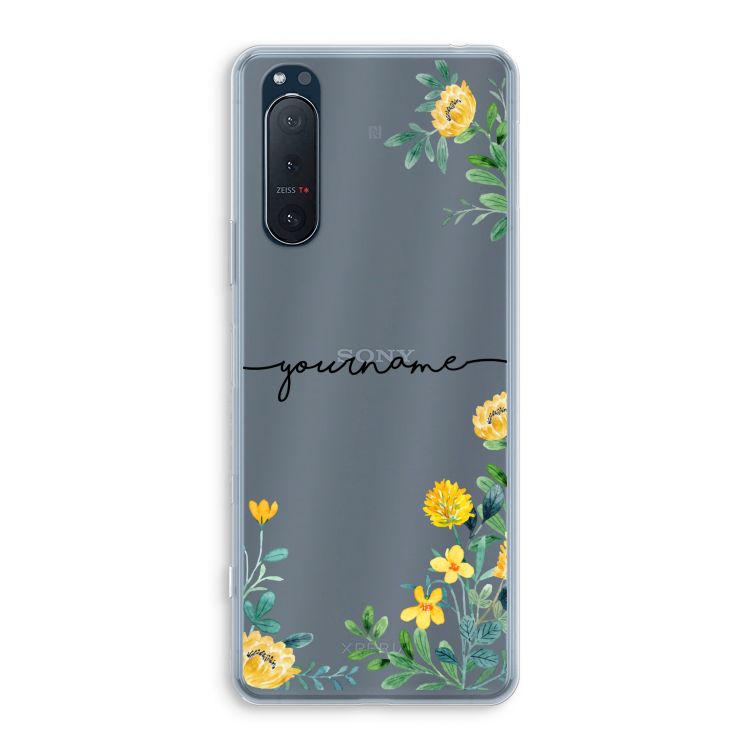 Gele bloemen: Sony Xperia 5 II Transparant Hoesje