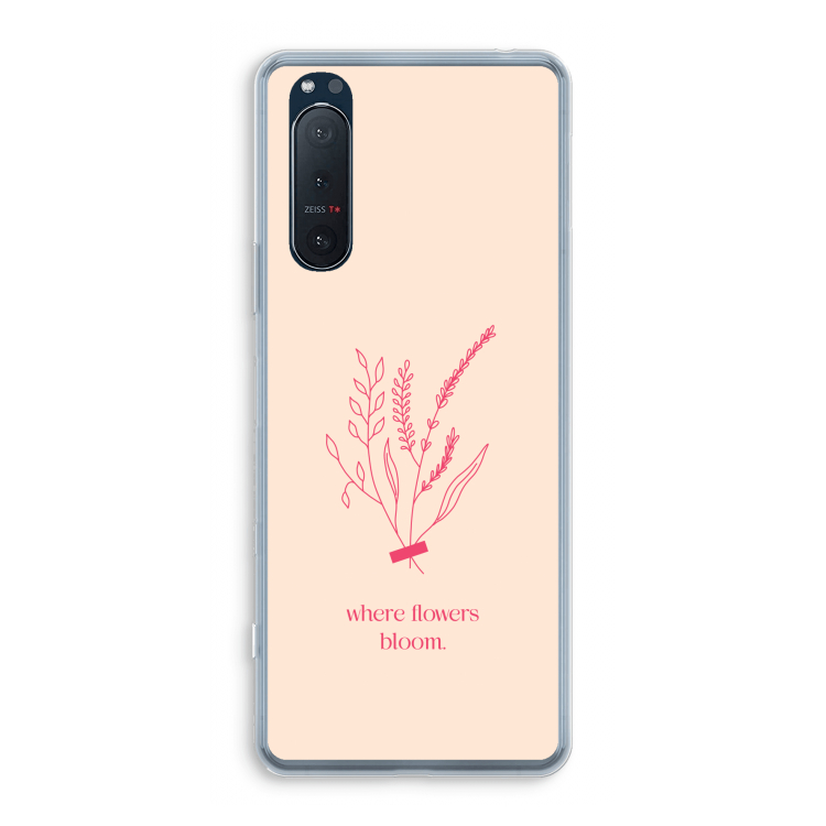 Where flowers bloom: Sony Xperia 5 II Transparant Hoesje
