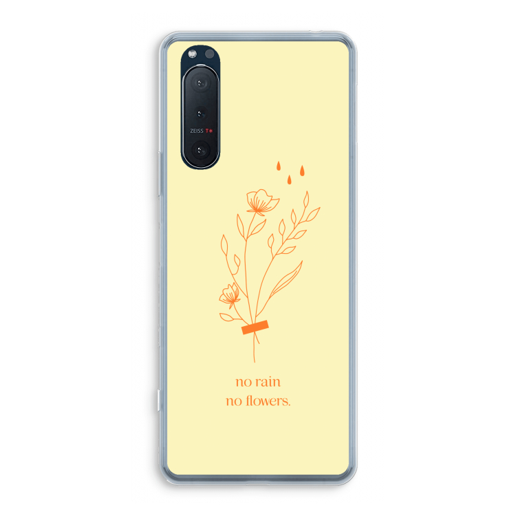 No rain no flowers: Sony Xperia 5 II Transparant Hoesje