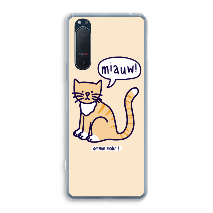 Miauw: Sony Xperia 5 II Transparant Hoesje