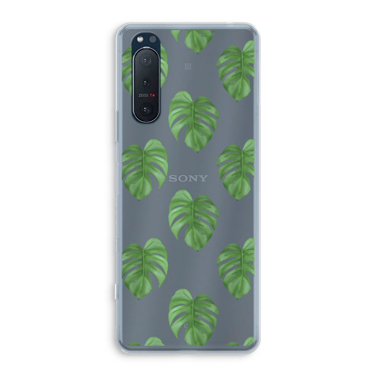 Monstera leaves: Sony Xperia 5 II Transparant Hoesje