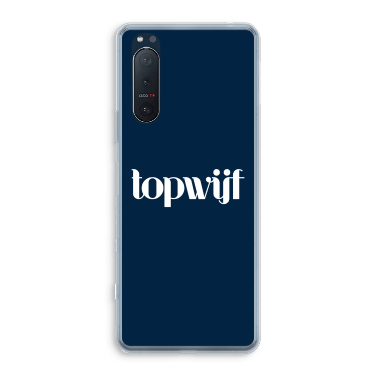 Topwijf Navy: Sony Xperia 5 II Transparant Hoesje