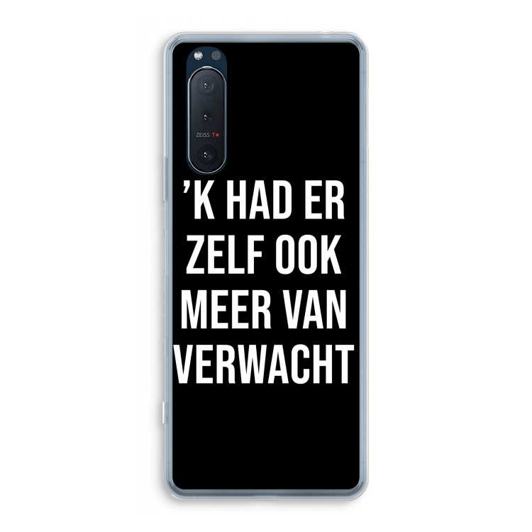 Meer verwacht - Zwart: Sony Xperia 5 II Transparant Hoesje