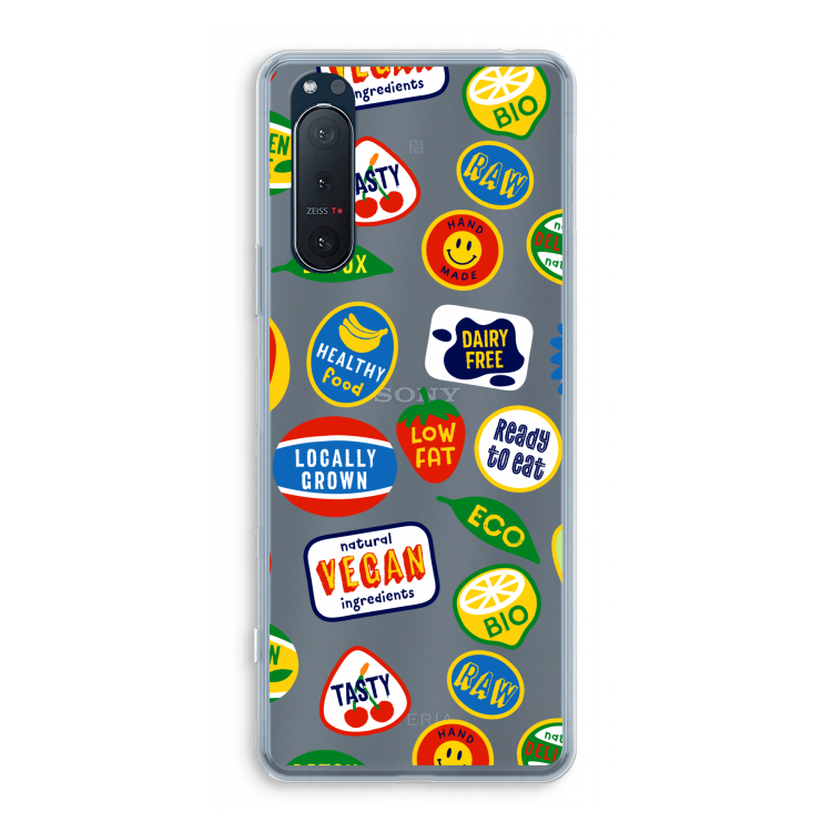 Fruitsticker: Sony Xperia 5 II Transparant Hoesje