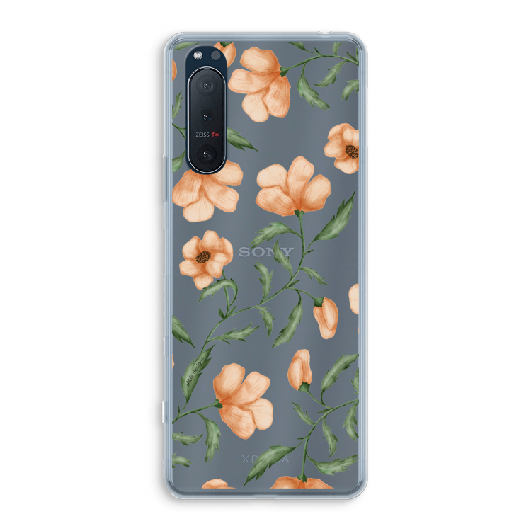 Peachy flowers: Sony Xperia 5 II Transparant Hoesje