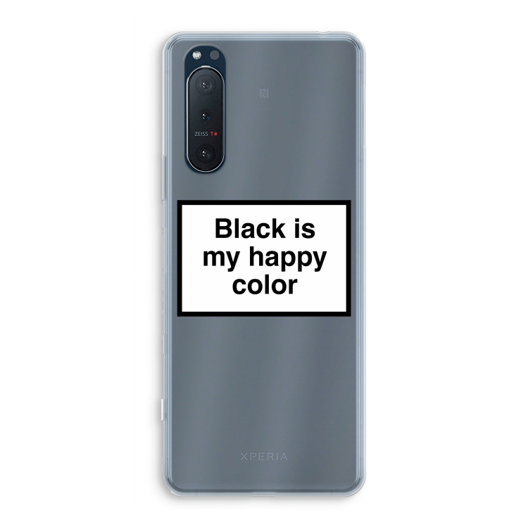 Black is my happy color: Sony Xperia 5 II Transparant Hoesje
