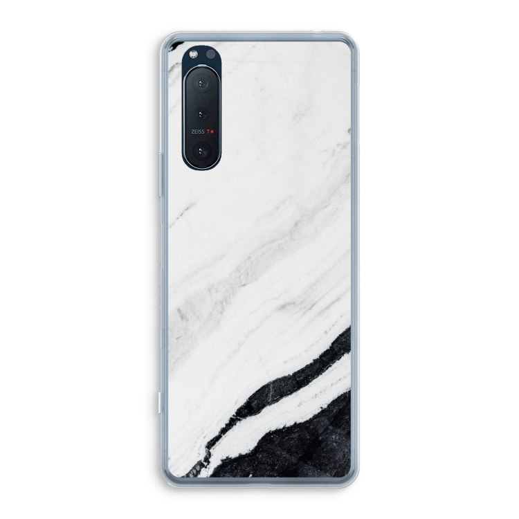 Elegante marmer: Sony Xperia 5 II Transparant Hoesje