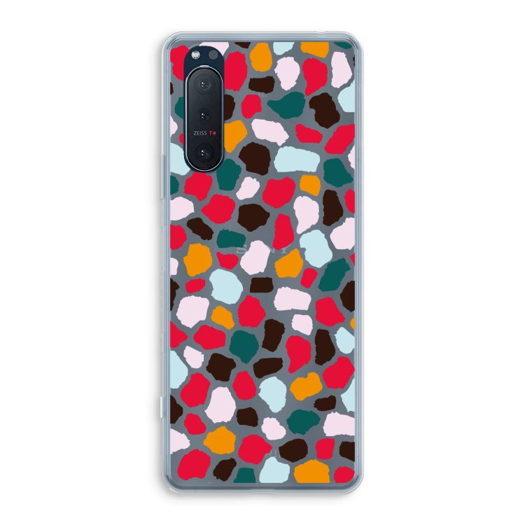 Colored Giraffe: Sony Xperia 5 II Transparant Hoesje