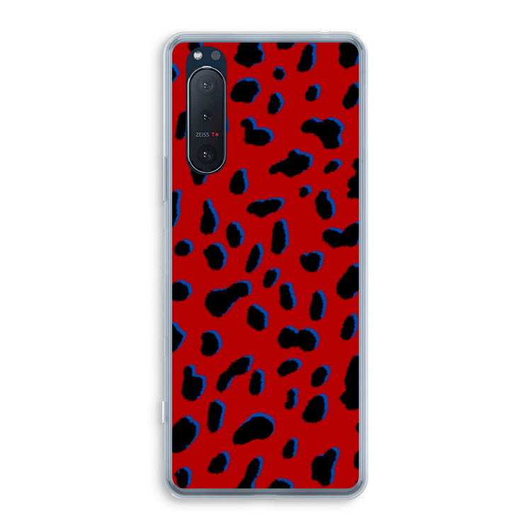 Red Leopard: Sony Xperia 5 II Transparant Hoesje