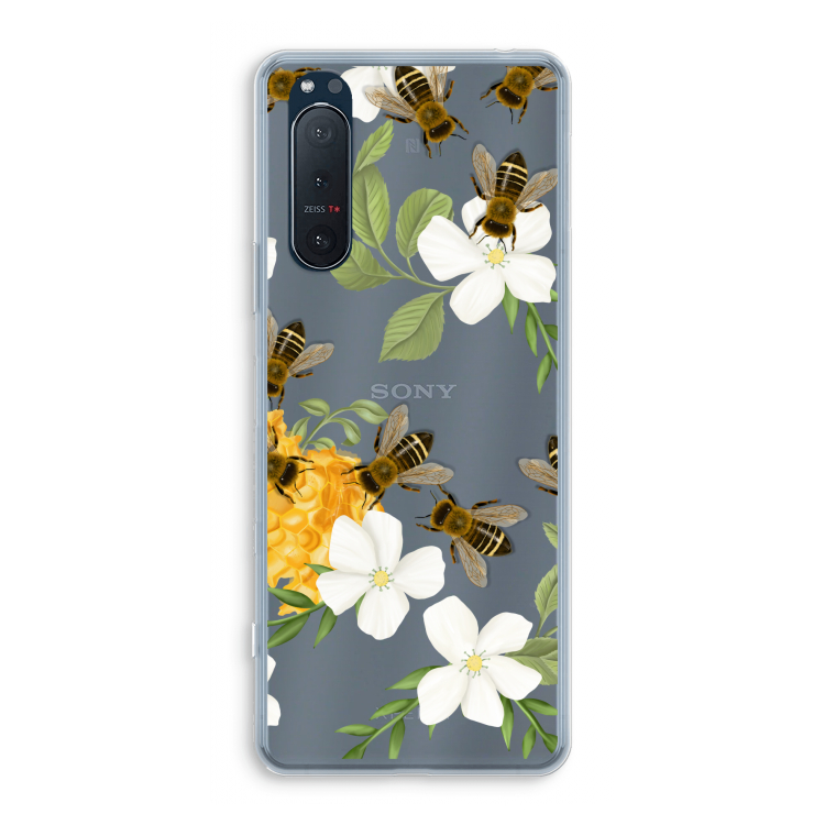 No flowers without bees: Sony Xperia 5 II Transparant Hoesje