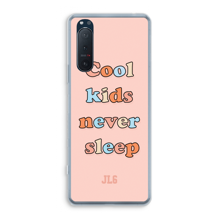 Cool Kids Never Sleep: Sony Xperia 5 II Transparant Hoesje