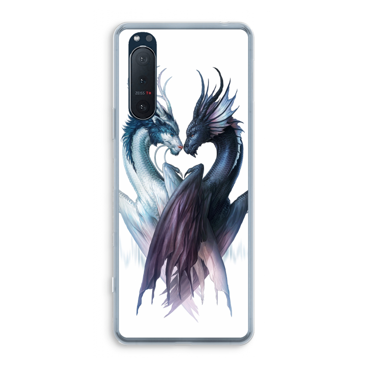 Yin Yang Dragons: Sony Xperia 5 II Transparant Hoesje