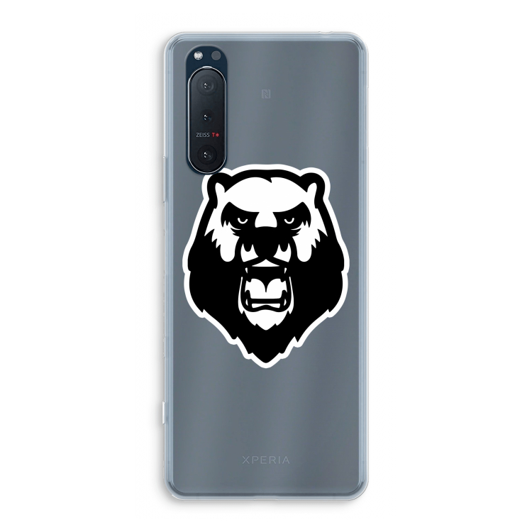 Angry Bear (white): Sony Xperia 5 II Transparant Hoesje