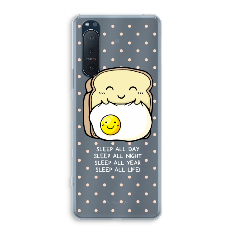 Sleep All Day: Sony Xperia 5 II Transparant Hoesje