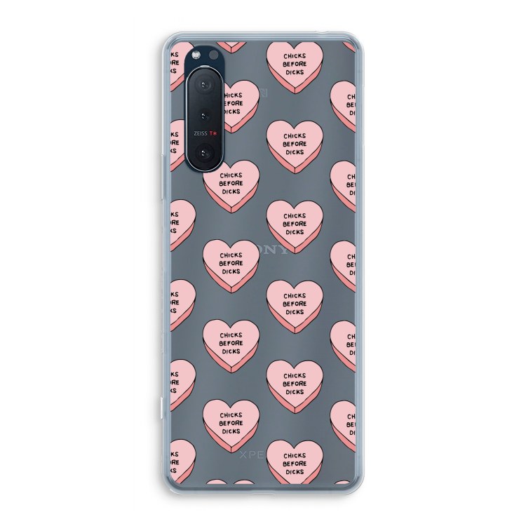 Chicks before dicks: Sony Xperia 5 II Transparant Hoesje