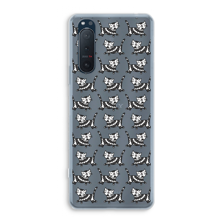 Zwarte poes: Sony Xperia 5 II Transparant Hoesje