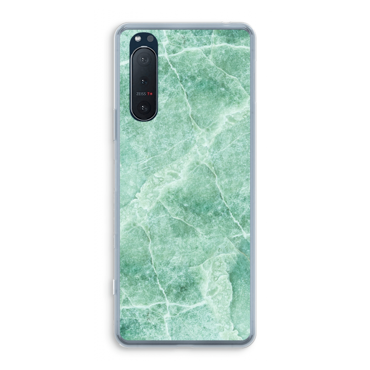 Groen marmer: Sony Xperia 5 II Transparant Hoesje