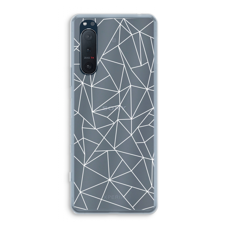 Geometrische lijnen wit: Sony Xperia 5 II Transparant Hoesje