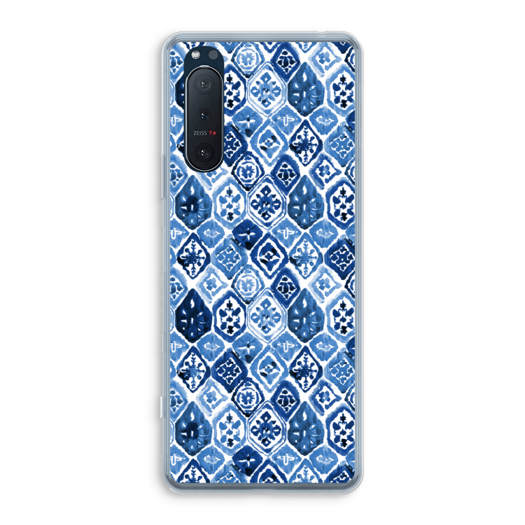 Blauw motief: Sony Xperia 5 II Transparant Hoesje