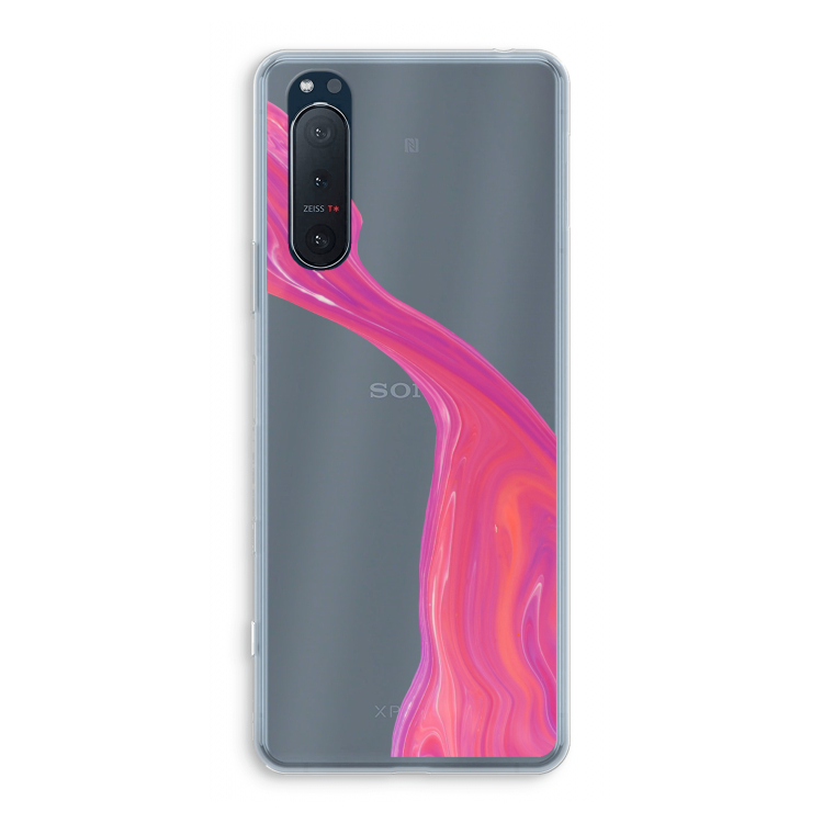 Paarse stroom: Sony Xperia 5 II Transparant Hoesje
