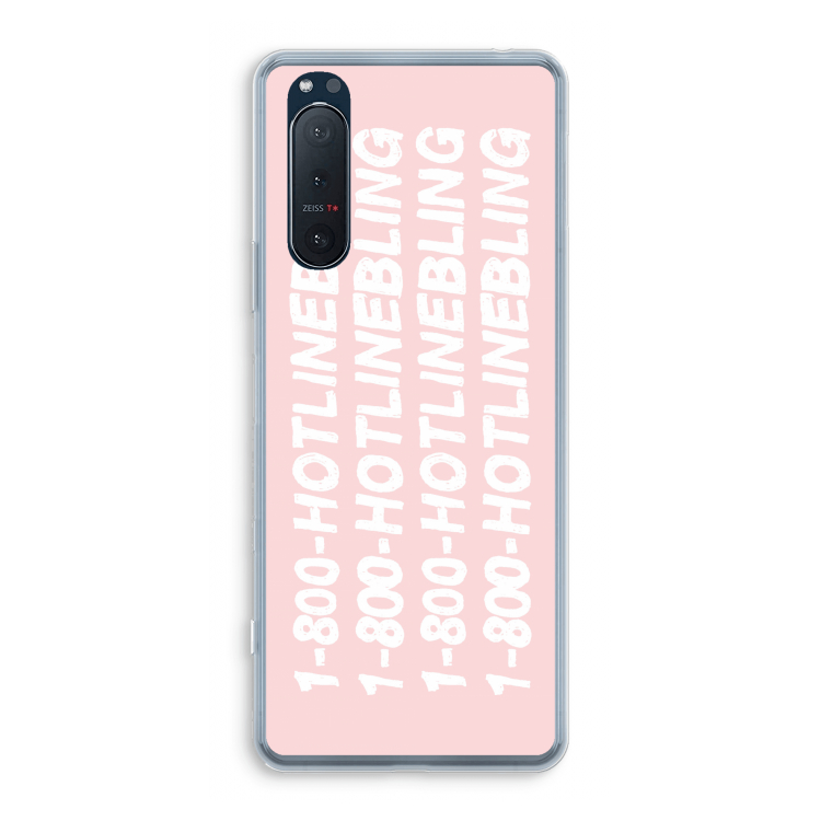 Hotline bling pink: Sony Xperia 5 II Transparant Hoesje