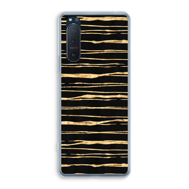 Gouden strepen: Sony Xperia 5 II Transparant Hoesje
