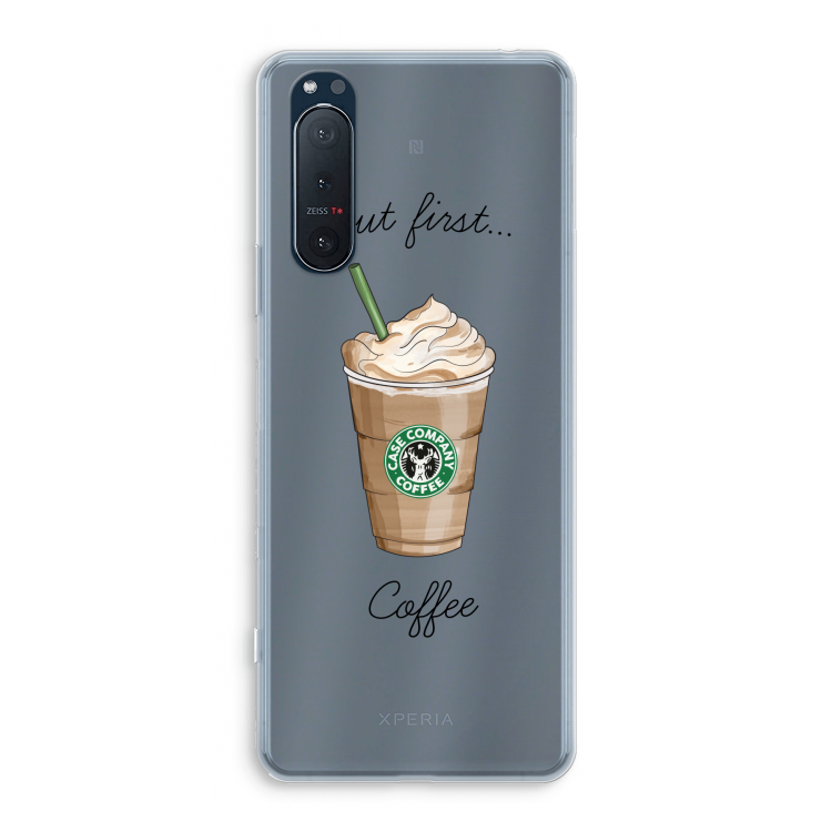 But first coffee: Sony Xperia 5 II Transparant Hoesje