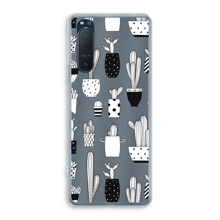 Cactusmotief: Sony Xperia 5 II Transparant Hoesje