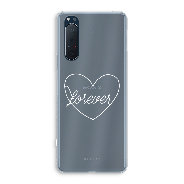 Forever heart pastel: Sony Xperia 5 II Transparant Hoesje