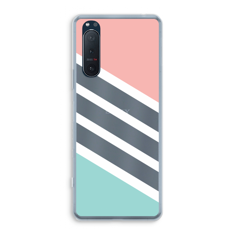 Strepen pastel: Sony Xperia 5 II Transparant Hoesje
