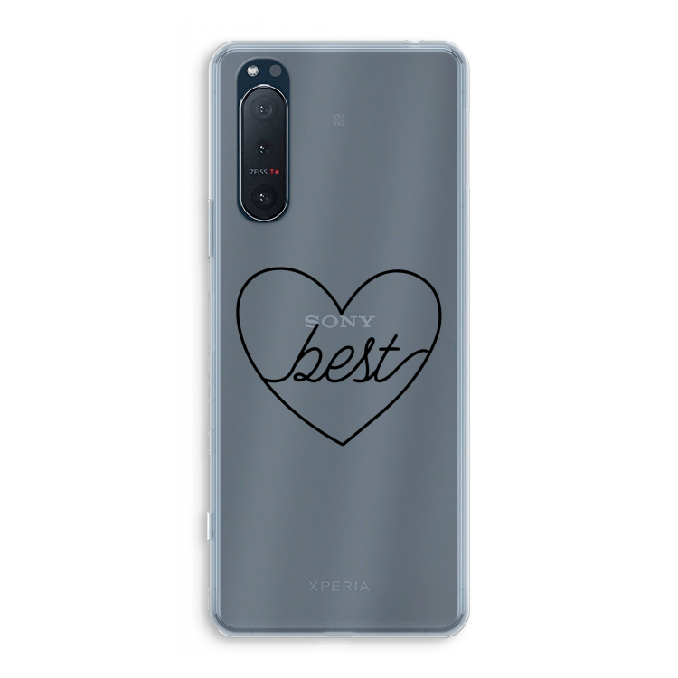 Best heart black: Sony Xperia 5 II Transparant Hoesje