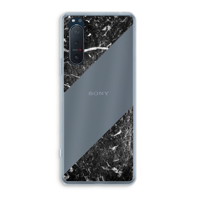 Zwart marmer: Sony Xperia 5 II Transparant Hoesje