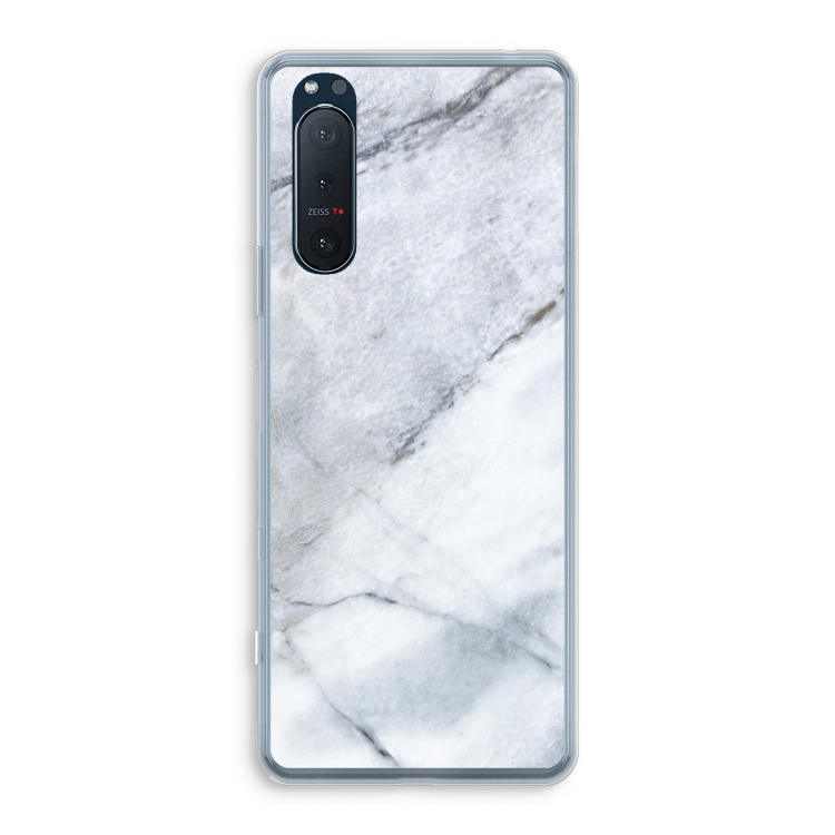 Witte marmer: Sony Xperia 5 II Transparant Hoesje