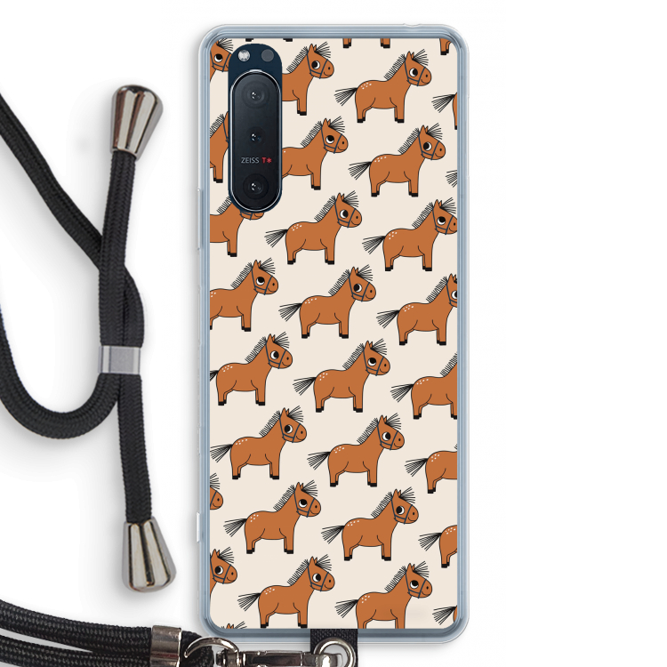 Pony: Sony Xperia 5 II Transparant Hoesje met koord