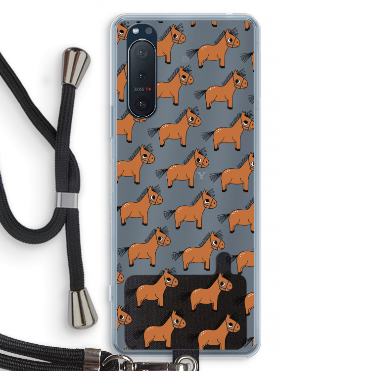 Pony: Sony Xperia 5 II Transparant Hoesje met koord